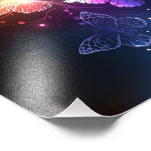 Ggloeiende nachtvlinders foto afdruk (Hoek)