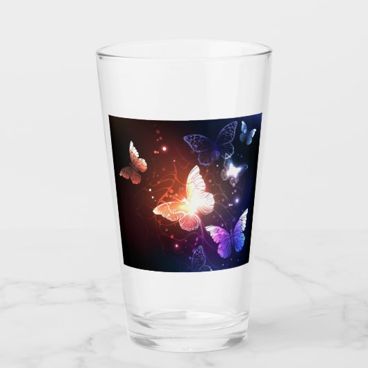 Ggloeiende nachtvlinders glas (Voorkant)