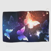 Ggloeiende nachtvlinders golfhanddoek (Horizontaal)