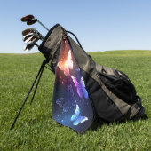 Ggloeiende nachtvlinders golfhanddoek (Groen)