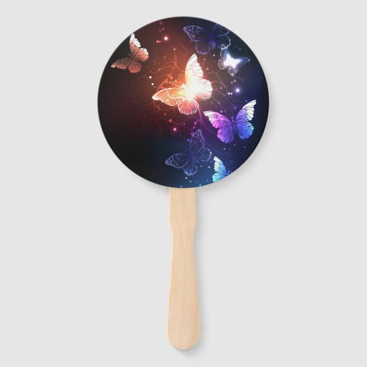 Ggloeiende nachtvlinders handwaaier (Achterkant)