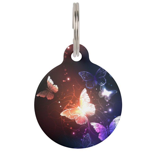 Ggloeiende nachtvlinders huisdierpenning (Voorkant)