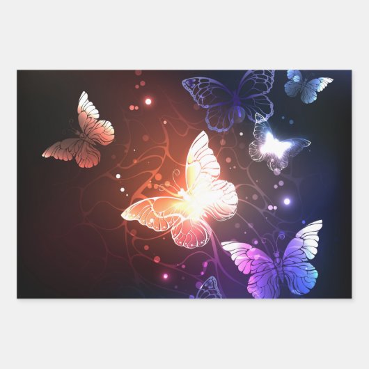 Ggloeiende nachtvlinders inpakpapier vel (Voorkant)