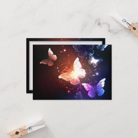 Ggloeiende nachtvlinders kaart (Voorkant / Achterkant in situ)