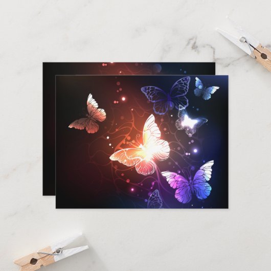 Ggloeiende nachtvlinders kaart (Voorkant / Achterkant in situ)