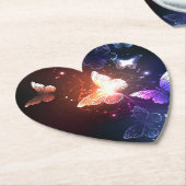 Ggloeiende nachtvlinders kartonnen onderzetters (Gekanteld)