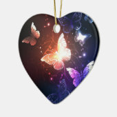 Ggloeiende nachtvlinders keramisch ornament (Links)