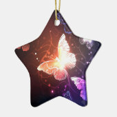 Ggloeiende nachtvlinders keramisch ornament (Links)