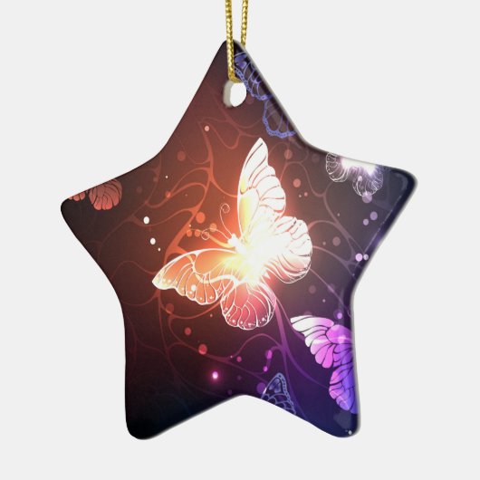 Ggloeiende nachtvlinders keramisch ornament (Links)