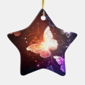 Ggloeiende nachtvlinders keramisch ornament (Achterkant)
