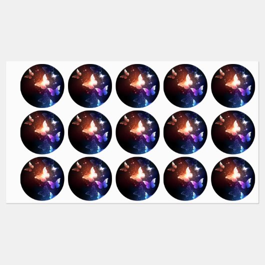 Ggloeiende nachtvlinders labels (Vel)