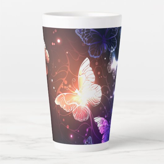 Ggloeiende nachtvlinders latte mok (Voorkant)
