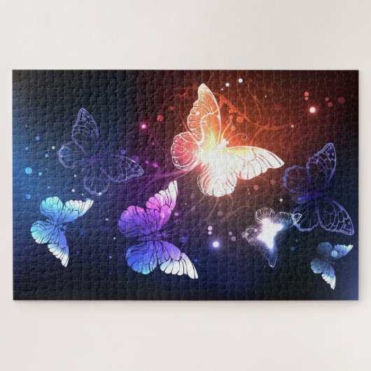 Ggloeiende nachtvlinders legpuzzel (Horizontaal)