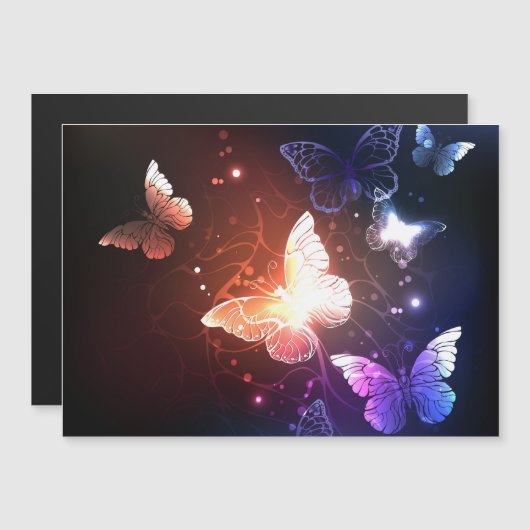 Ggloeiende nachtvlinders magnetische uitnodiging (Voorkant / Achterkant)