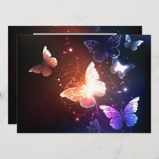 Ggloeiende nachtvlinders menu (Voorkant / Achterkant)