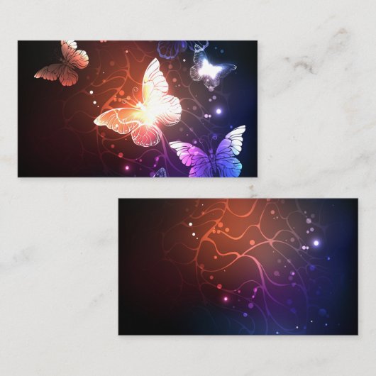 Ggloeiende nachtvlinders notitiekaartje (Voorkant / Achterkant)