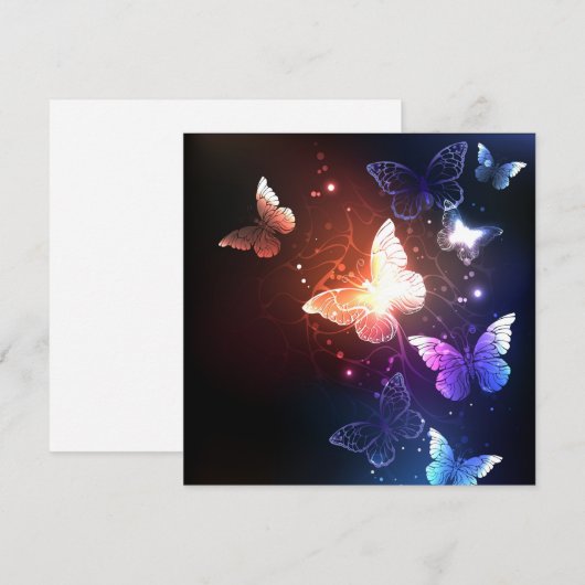 Ggloeiende nachtvlinders notitiekaartje (Voorkant / Achterkant)