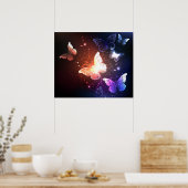 Ggloeiende nachtvlinders poster (Keuken)