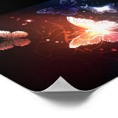 Ggloeiende nachtvlinders poster (Hoek)