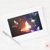 Ggloeiende nachtvlinders rechthoekige sticker (Envelop)