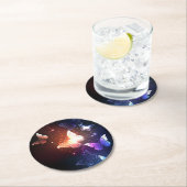 Ggloeiende nachtvlinders ronde kartonnen onderzetter (Insitu)