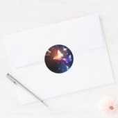 Ggloeiende nachtvlinders ronde sticker (Envelop)