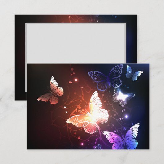 Ggloeiende nachtvlinders save the date (Voorkant / Achterkant)
