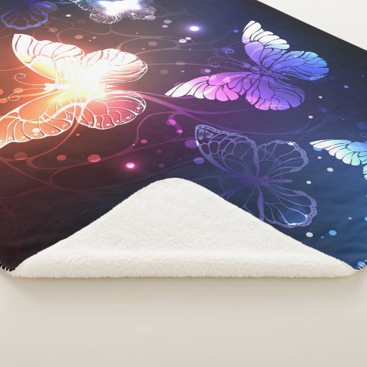 Ggloeiende nachtvlinders sherpa deken (3/4)