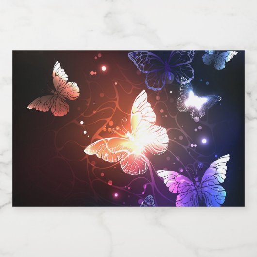 Ggloeiende nachtvlinders sparkling wijnetiket (Enkel label)