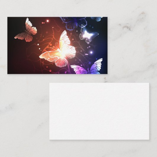 Ggloeiende nachtvlinders visitekaartje (Voorkant / Achterkant)