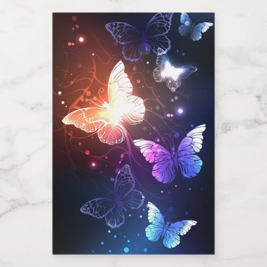 Ggloeiende nachtvlinders voedselcontainer etiket (Enkel label)