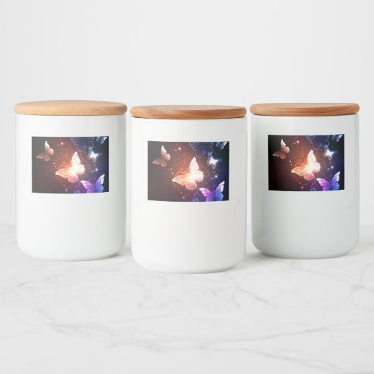 Ggloeiende nachtvlinders voedselcontainer etiket (Flessen)