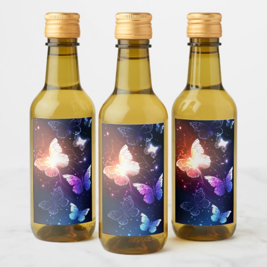 Ggloeiende nachtvlinders wijn etiket (Flessen)