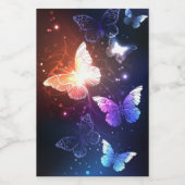 Ggloeiende nachtvlinders wijn etiket (Enkel label)