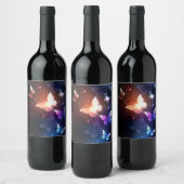 Ggloeiende nachtvlinders wijn etiket (Flessen)