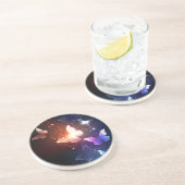 Ggloeiende nachtvlinders zandsteen onderzetter (Zijkant)