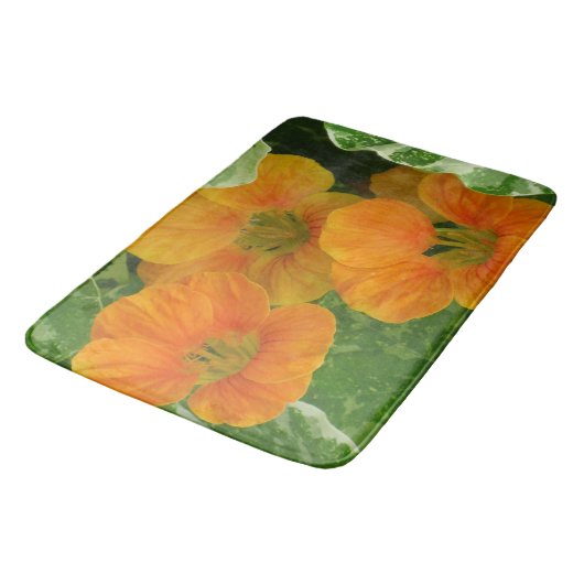 Ggloeiende Nasturtium Bath Mat. Badmat (Gekanteld)
