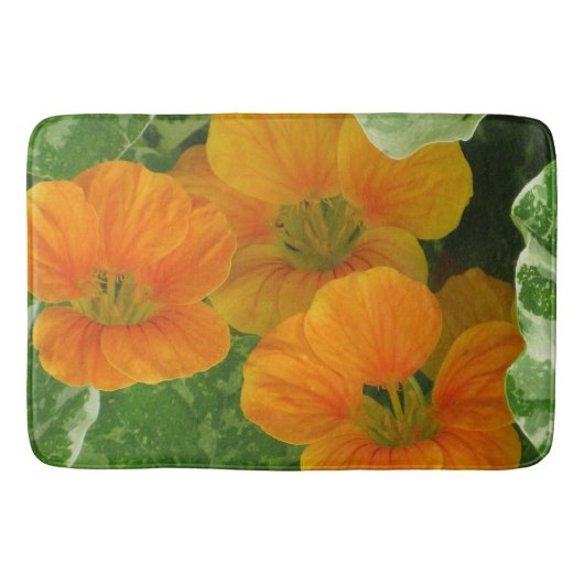 Ggloeiende Nasturtium Bath Mat. Badmat (Voorkant)