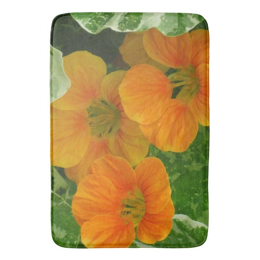 Ggloeiende Nasturtium Bath Mat. Badmat (Voorkant Verticaal)