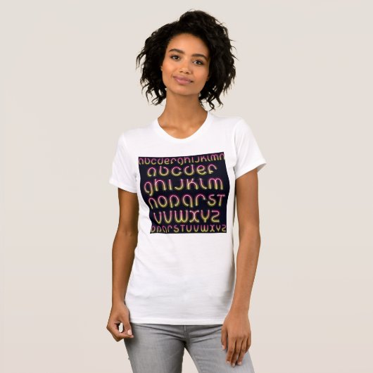 Ggloeiende Neon Font Womens T-Shirt (Voorkant volledig)