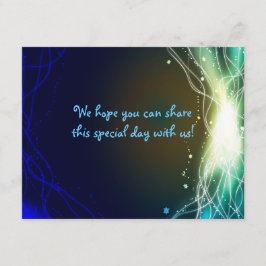 Ggloeiende Neon Stars Bar Mitzvah REPLY Card RSVP Kaartje