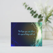 Ggloeiende Neon Stars Bar Mitzvah REPLY Card RSVP Kaartje (Staand voorkant)