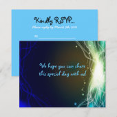 Ggloeiende Neon Stars Bar Mitzvah REPLY Card RSVP Kaartje (Voorkant / Achterkant)
