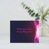 Ggloeiende Neon Stars Bat Mitzvah Reply Card RSVP Kaartje (Staand voorkant)