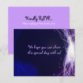 Ggloeiende Neon Stars Bat Mitzvah REPLY Card RSVP Kaartje (Voorkant / Achterkant)