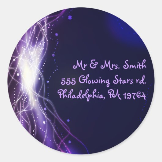 Ggloeiende Neon Stars Bat Mitzvah Retern Sticker S (Voorkant)