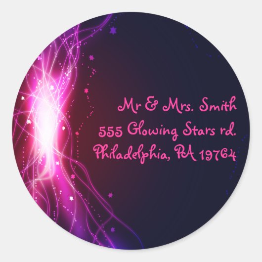 Ggloeiende Neon Stars Bat Mitzvah Retern Sticker S (Voorkant)