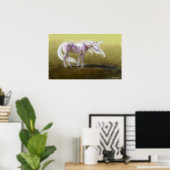 Ggloeiende Paarse Unicorn Poster (Thuiskantoor)