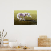 Ggloeiende Paarse Unicorn Poster (Keuken)