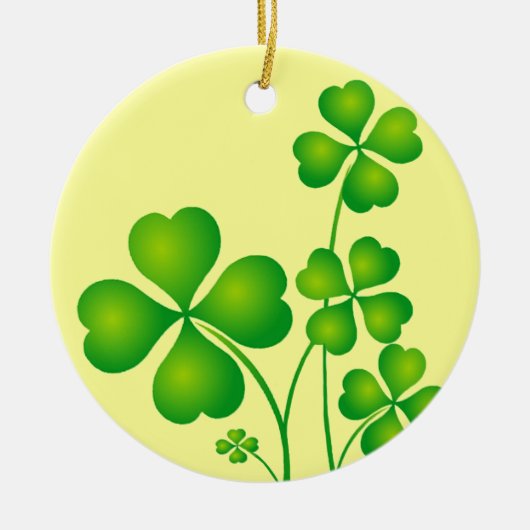Ggloeiende Shamrocks Keramisch Ornament (Voorkant)